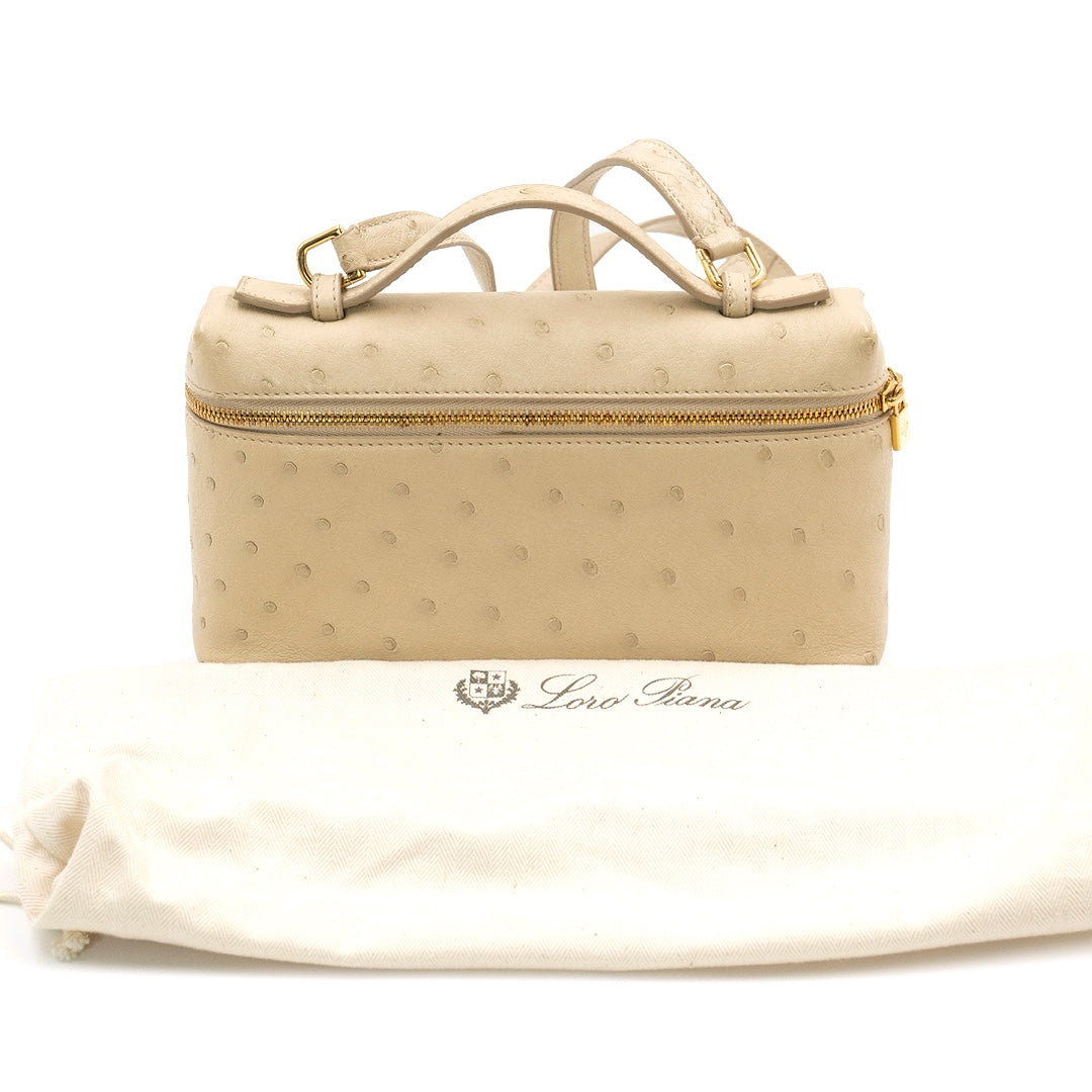 Loro Piana Extra Pocket L19 Orix/Sun Gold (D0QB) Ostrich Leather with Gold Hardware