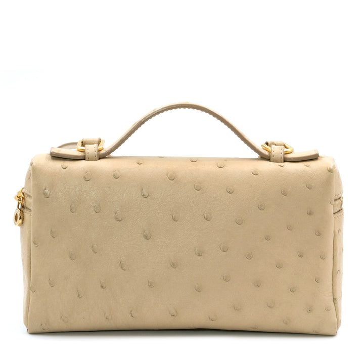 Loro Piana Extra Pocket L19 Orix/Sun Gold (D0QB) Ostrich Leather with Gold Hardware