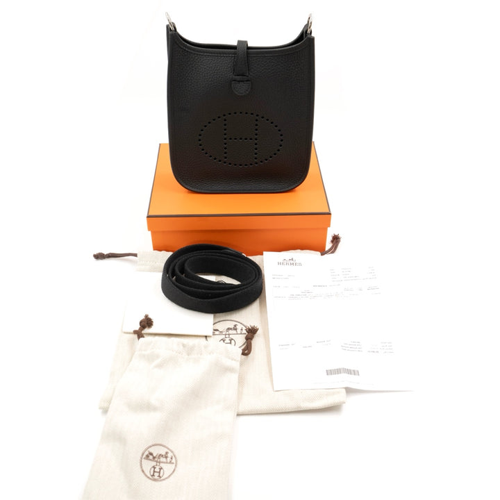 Hermès Evelyne 16 Amazone in Noir Clemence Leather with Palladium Hardware