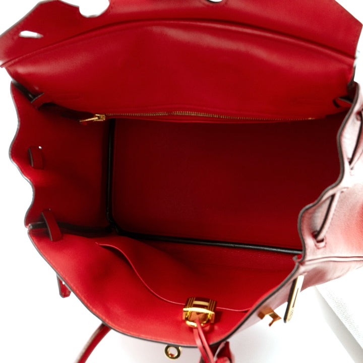 Hermès Birkin 25 Swift Leather Bag in Red with Gold Hardware