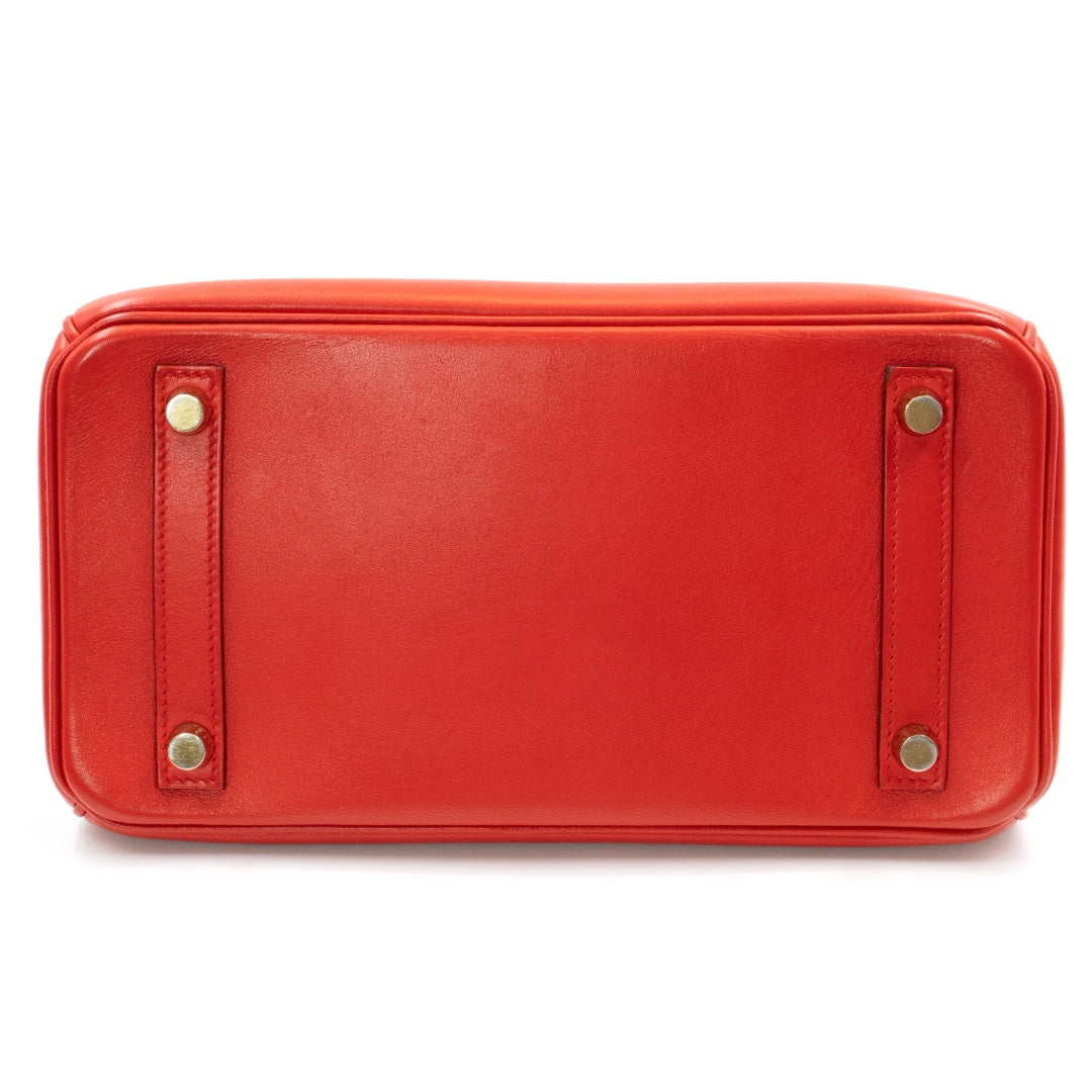 Hermès Birkin 25 Swift Leather Bag in Red with Gold Hardware