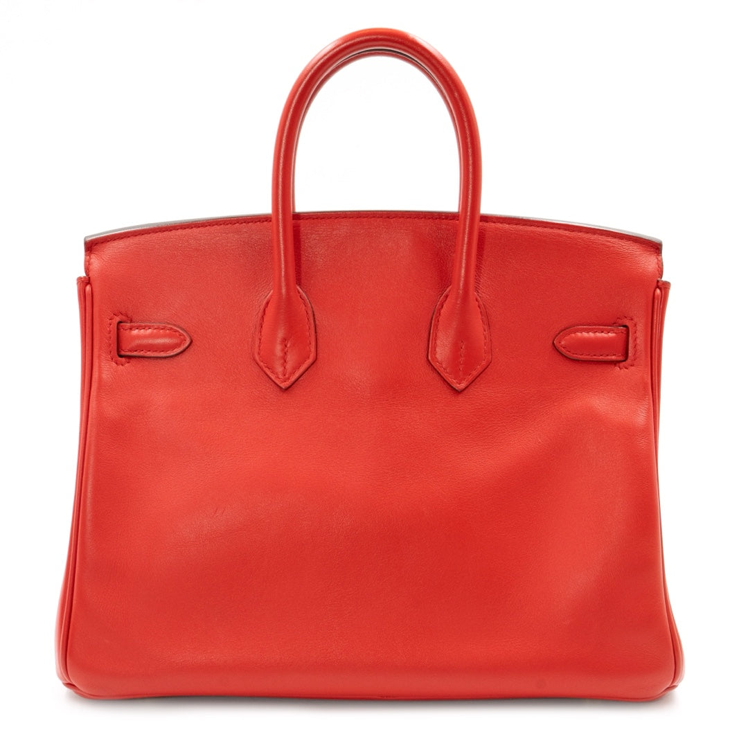 Hermès Birkin 25 Swift Leather Bag in Red with Gold Hardware