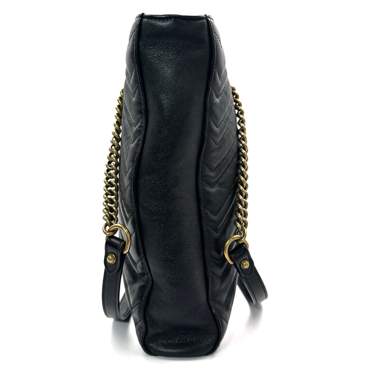 GUCCI GG Marmont Medium Slim Tote in Black Vintage Calfskin Matelassé - Gemaee  UAE