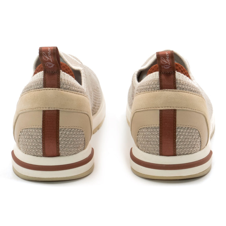 Loro Piana Beige Knit Fabric 360 LP Flexy Walk Sneakers