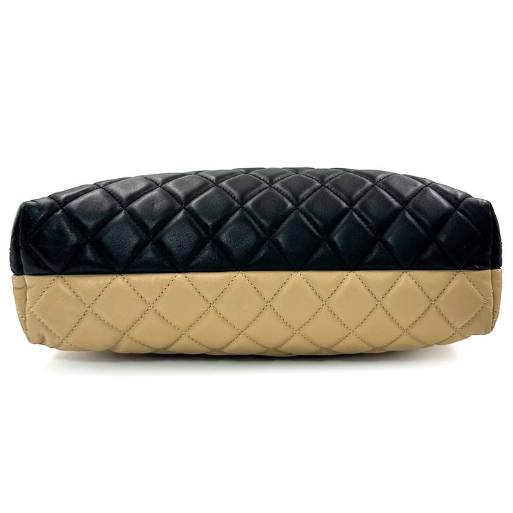 Chanel Quilted CC Timeless Tote Bag in Black & Beige Leather - Gemaee  UAE