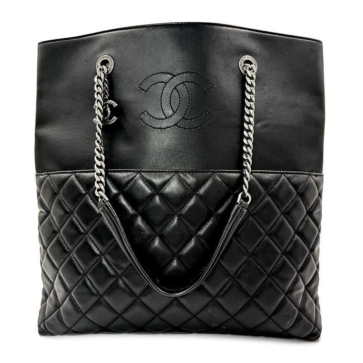 Chanel Quilted CC Timeless Tote Bag in Black & Beige Leather - Gemaee  UAE
