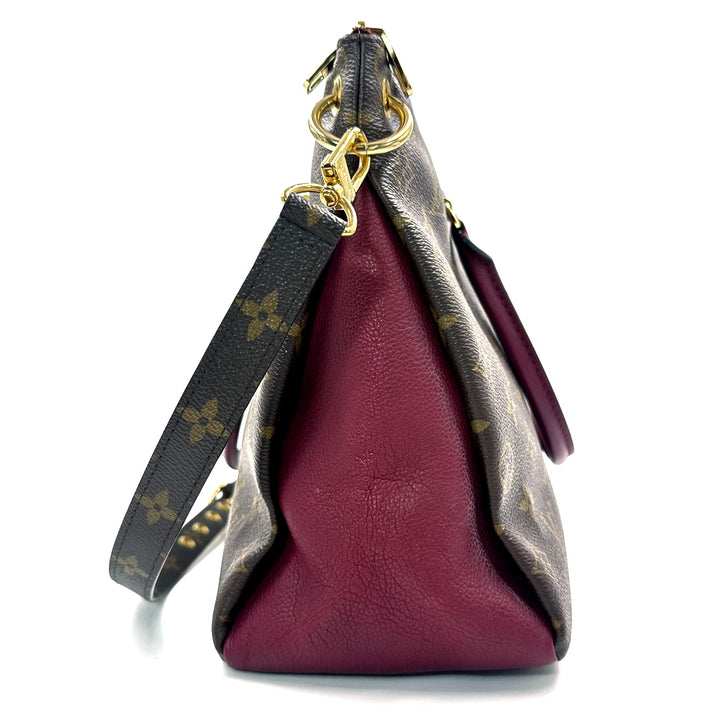 Louis Vuitton Monogram Pallas Raisin Tote Bag in Canvas and Burgundy Leather - Gemaee  UAE