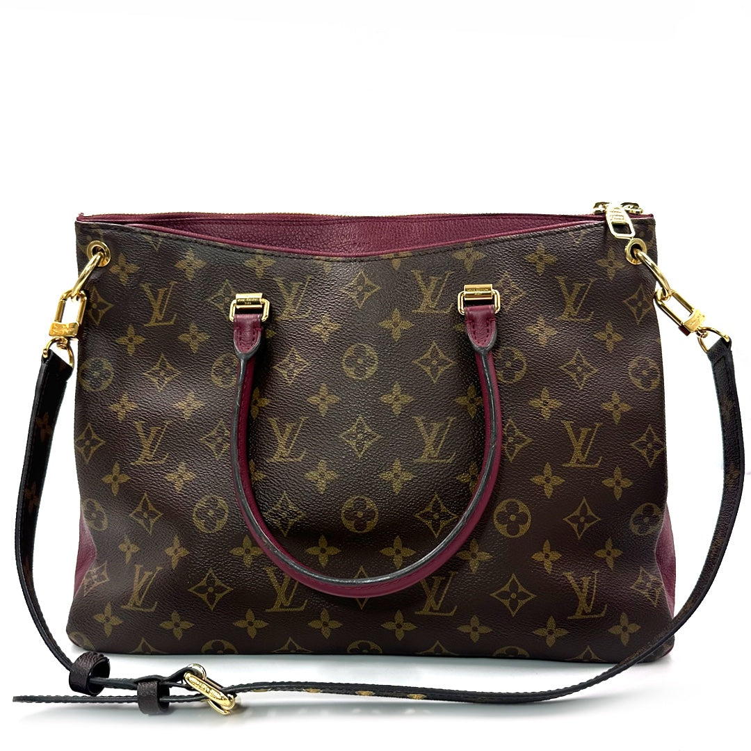 Louis Vuitton Monogram Pallas Raisin Tote Bag in Canvas and Burgundy Leather - Gemaee  UAE
