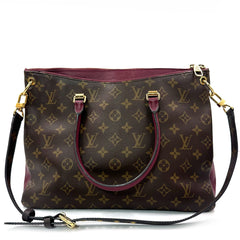 Louis Vuitton Monogram Pallas Raisin Tote Bag in Canvas and Burgundy Leather