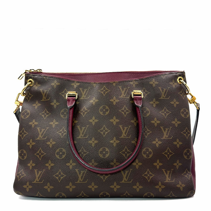 Louis Vuitton Monogram Pallas Raisin Tote Bag in Canvas and Burgundy Leather - Gemaee  UAE