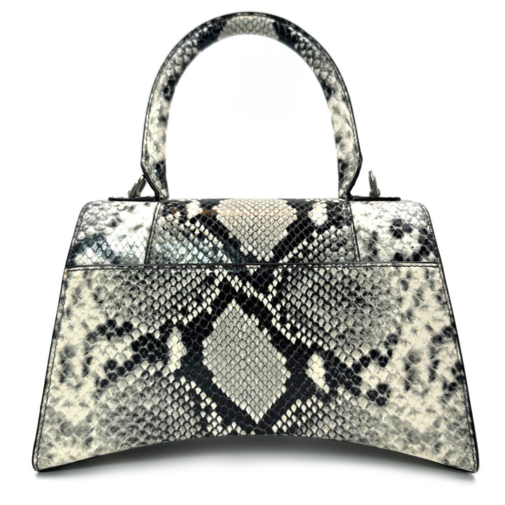 Balenciaga Hourglass Small Handbag Python Printed Black White - Gemaee  UAE
