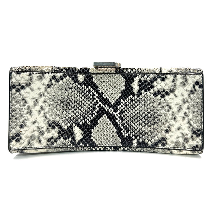 Balenciaga Hourglass Small Handbag Python Printed Black White - Gemaee  UAE