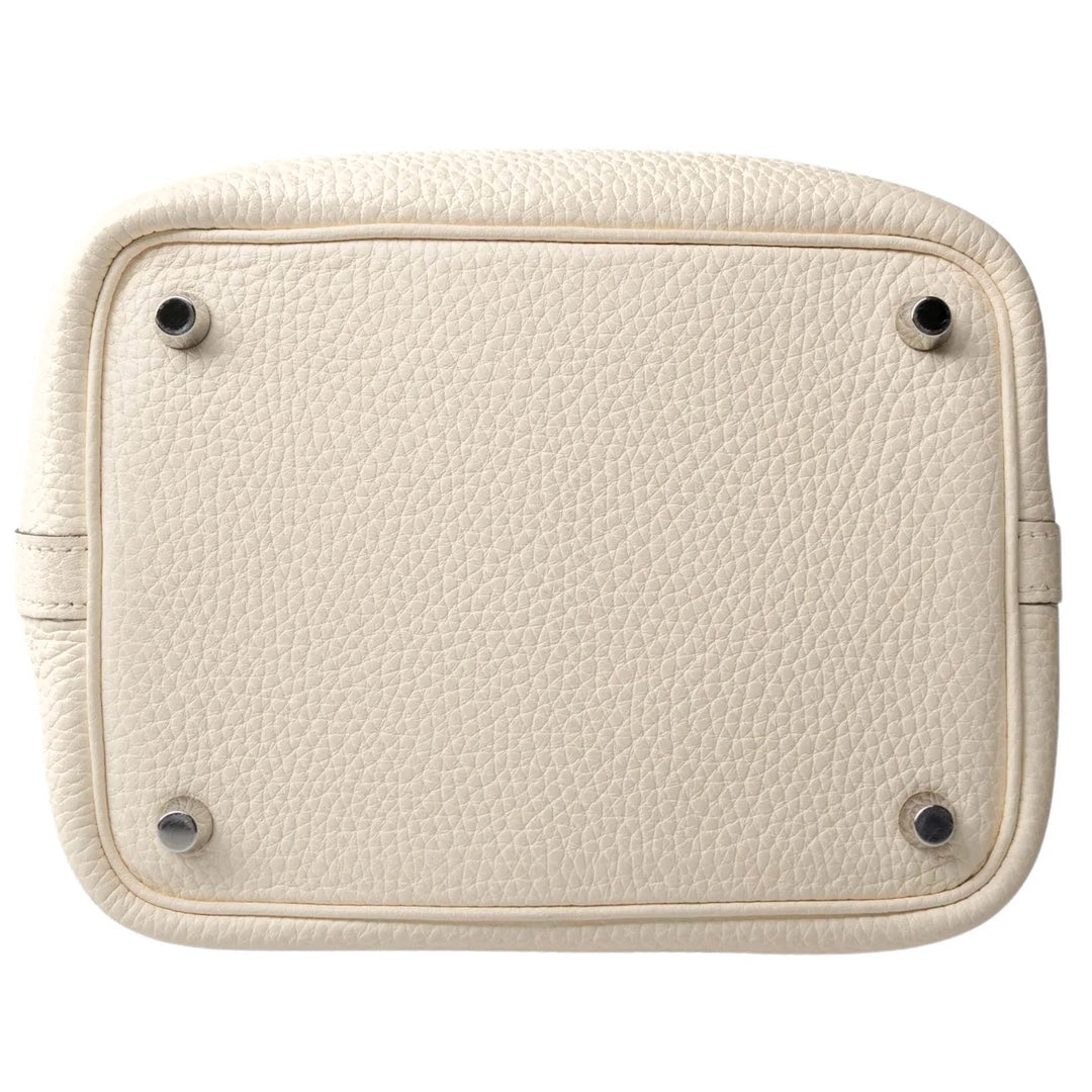 Hermès Picotin Lock 18 Clemence Leather Bag in Nata with Palladium Hardware
