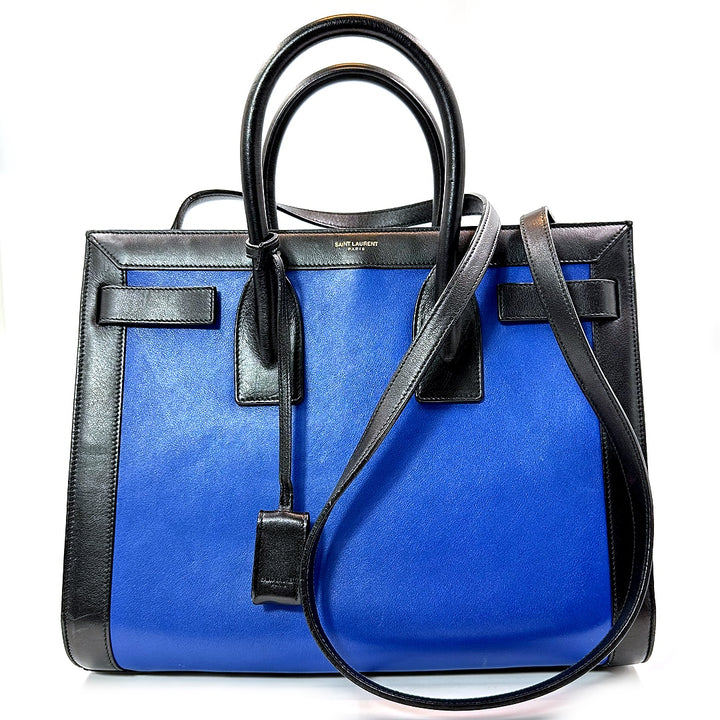 Saint Laurent Small Sac de Jour Tote in Blue/Black Leather - Gemaee  UAE