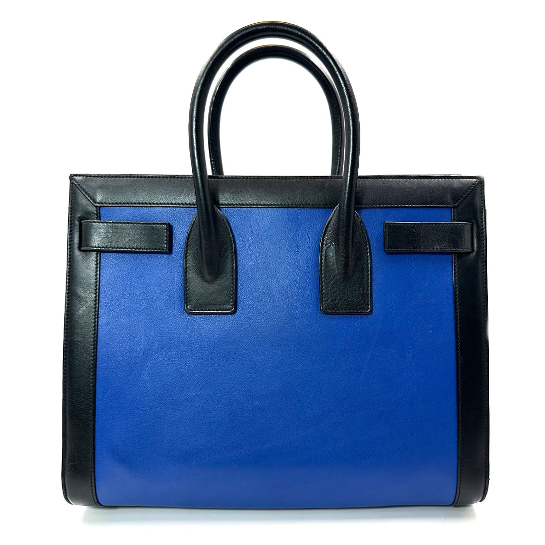 Saint Laurent Small Sac de Jour Tote in Blue/Black Leather - Gemaee  UAE