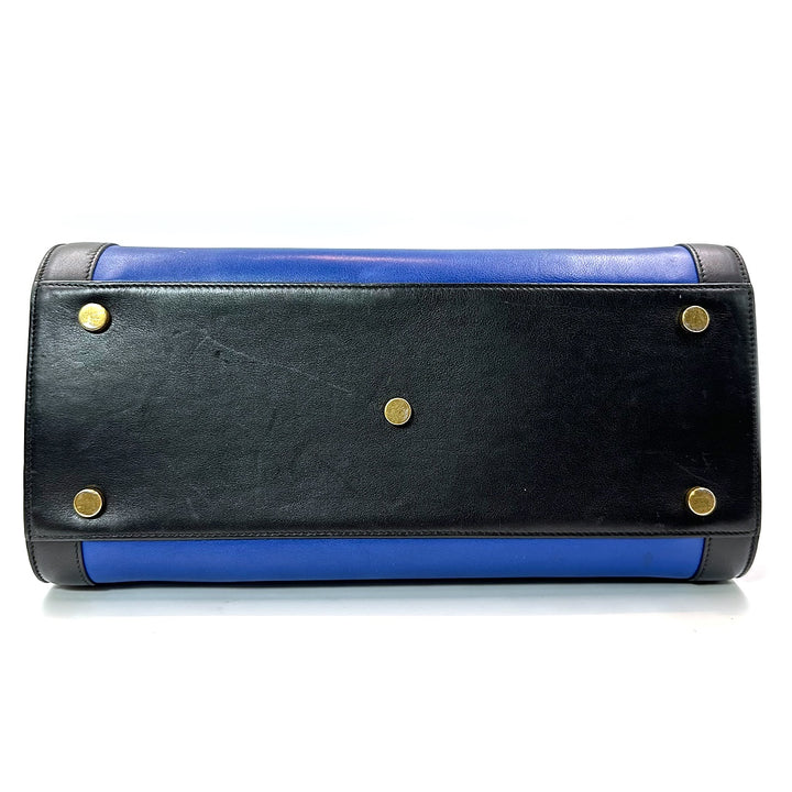 Saint Laurent Small Sac de Jour Tote in Blue/Black Leather - Gemaee  UAE