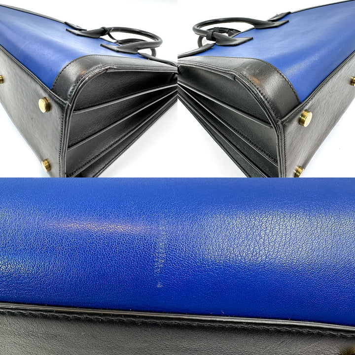 Saint Laurent Small Sac de Jour Tote in Blue/Black Leather - Gemaee  UAE