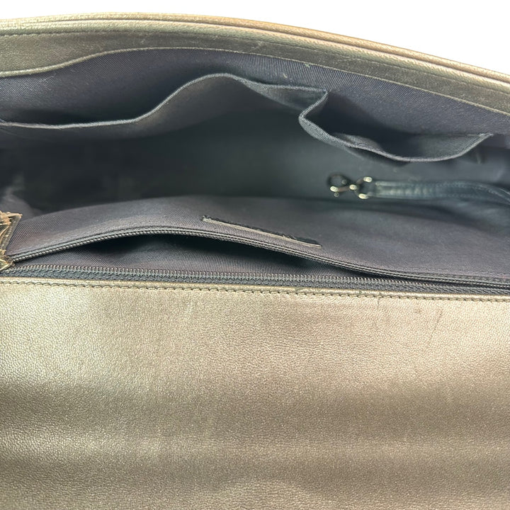 Chanel Large Boy Flap Bag in Grey Cube-Embossed Leather - Gemaee  UAE