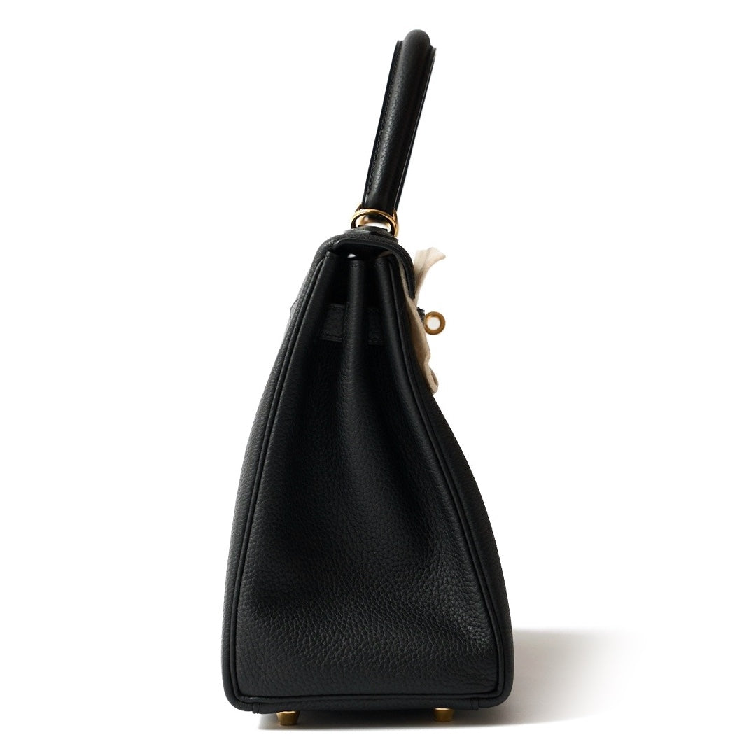 Hermès Kelly II Retourne 28 Noir Togo Leather Bag with Gold Hardware - Gemaee  UAE