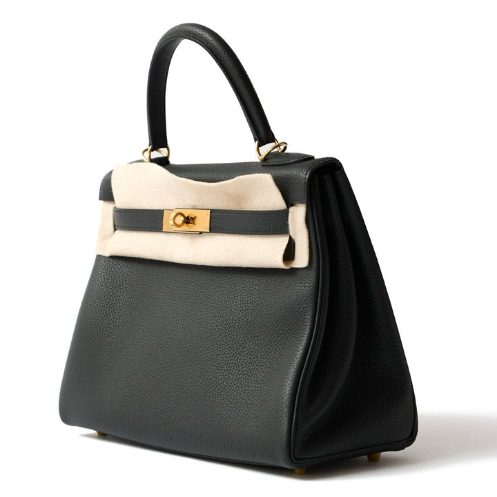Hermès Kelly II Retourne 28 Noir Togo Leather Bag with Gold Hardware - Gemaee  UAE
