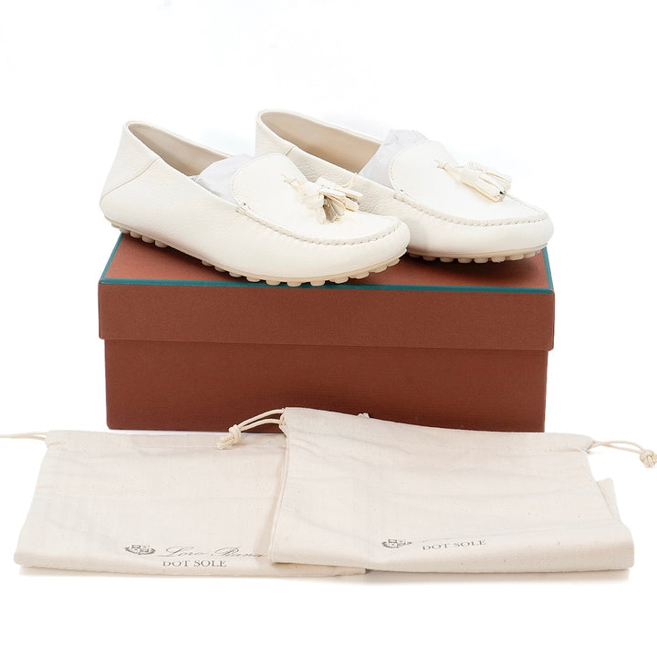 Loro Piana Dot Sole Walk Loafer in White Deerskin