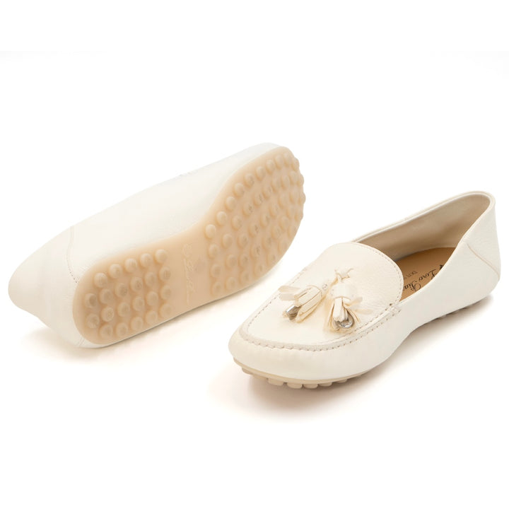Loro Piana Dot Sole Walk Loafer in White Deerskin