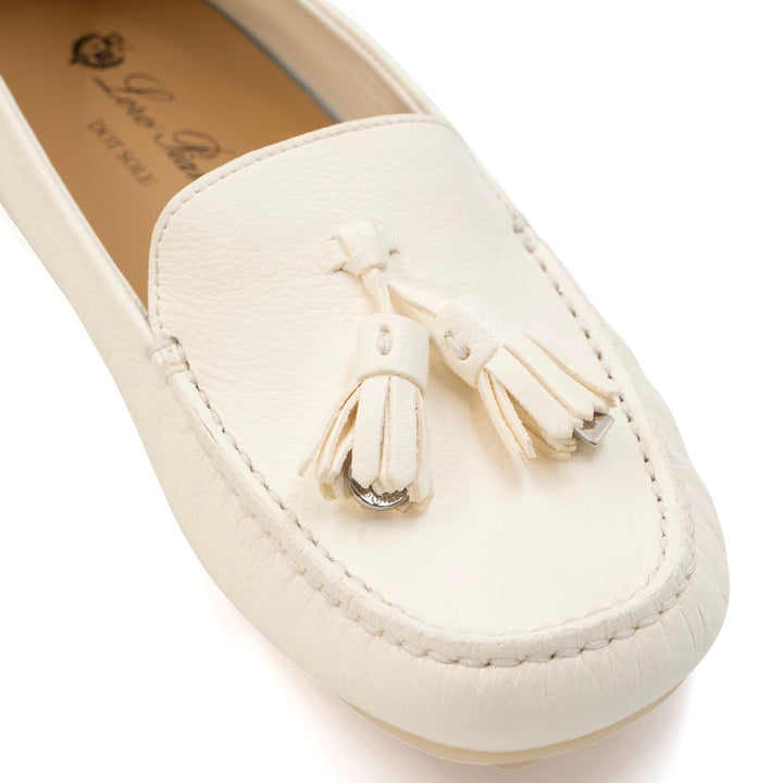 Loro Piana Dot Sole Walk Loafer in White Deerskin
