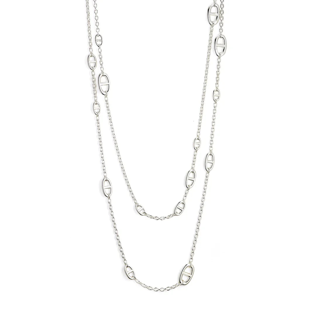 Hermès Farandole Sautoir 160cm Sterling Silver Necklace