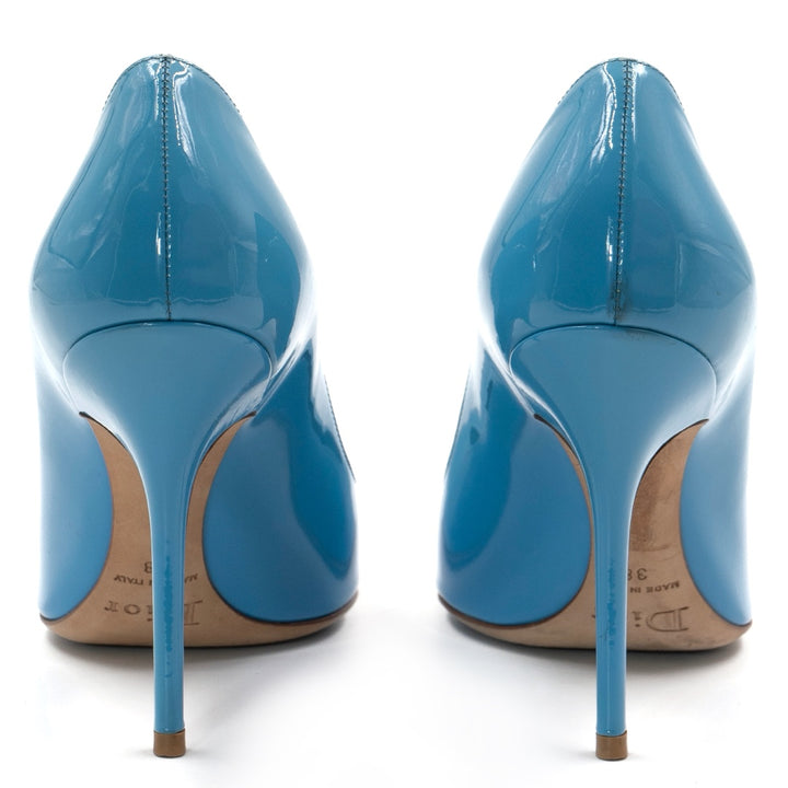 Christian Dior Blue Patent Leather Pointed Toe Pumps