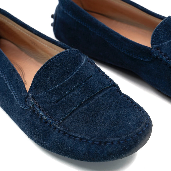 Tod’s Blue Suede City Gommino Loafers