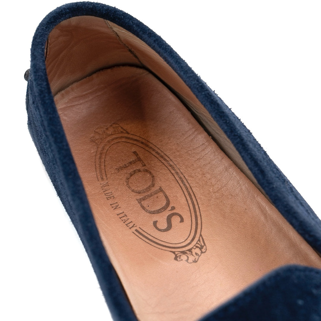 Tod’s Blue Suede City Gommino Loafers
