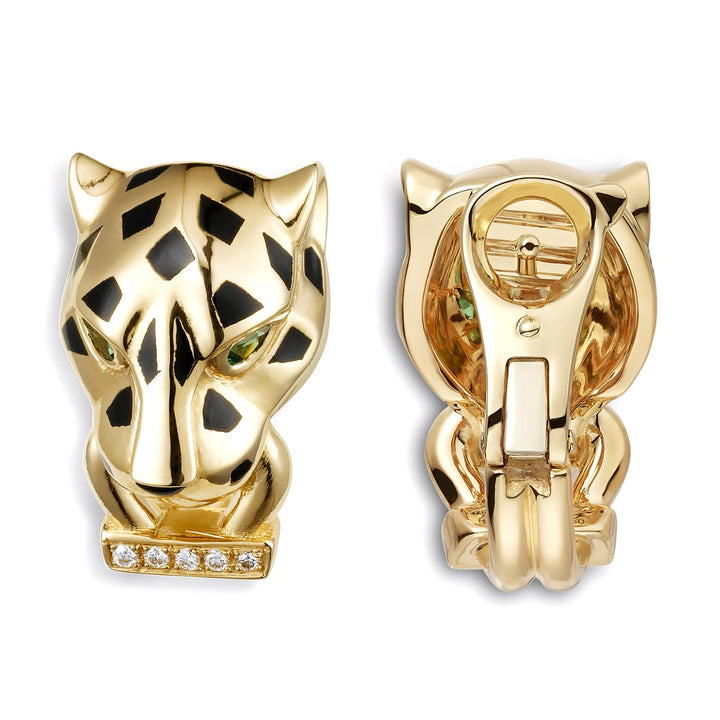 Cartier Panthère de Cartier 18K Yellow Gold & Diamond Earrings - Gemaee  UAE