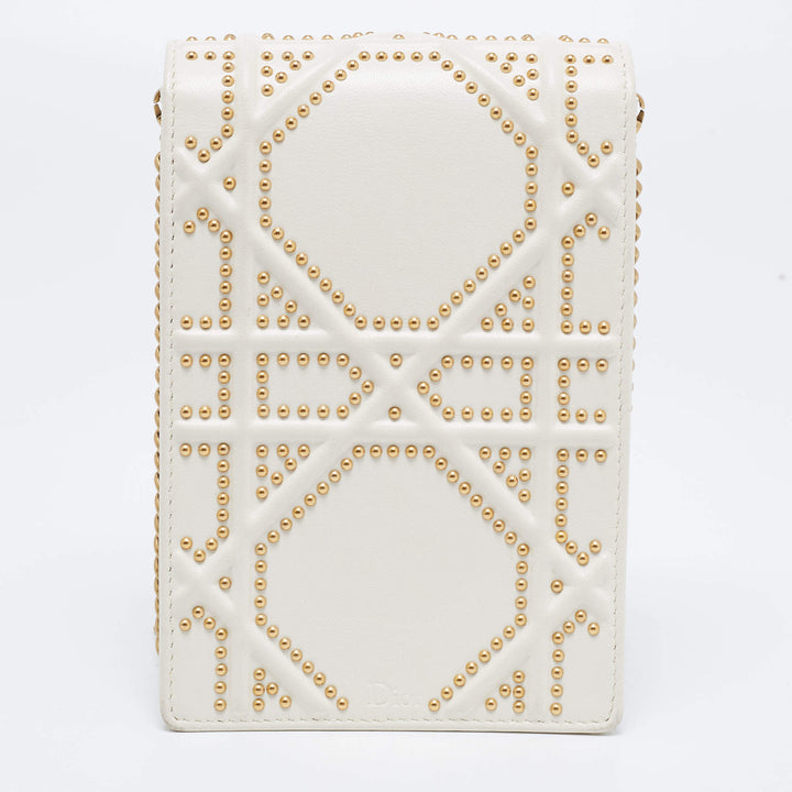 Dior Diorama White Studded Leather Shoulder Crossbody Bag
