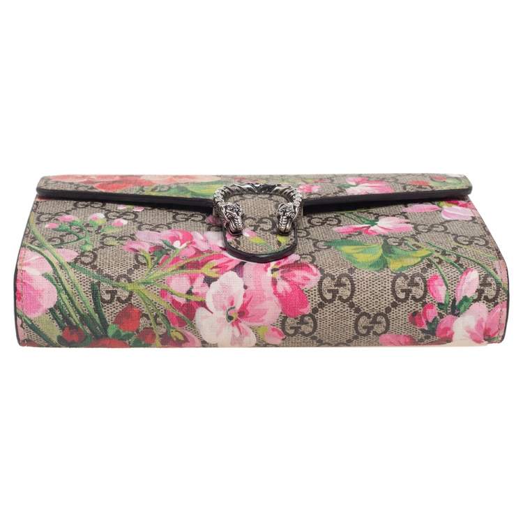 Gucci Dionysus Blooms GG Supreme Canvas Wallet on Chain