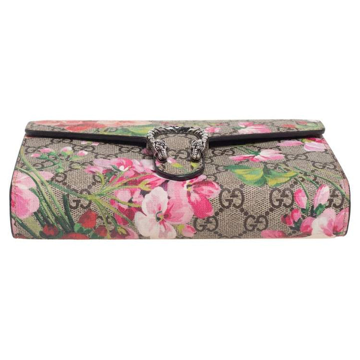 Gucci Dionysus Blooms GG Supreme Canvas Wallet on Chain