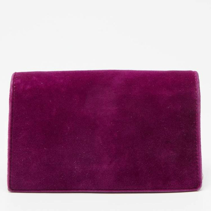 Gucci Super Mini Dionysus Purple Velvet and Leather Crossbody Bag