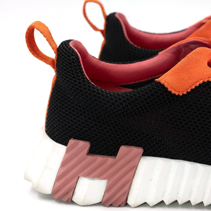Hermès Bouncing Sneaker in Black Mesh and Suede Goatskin