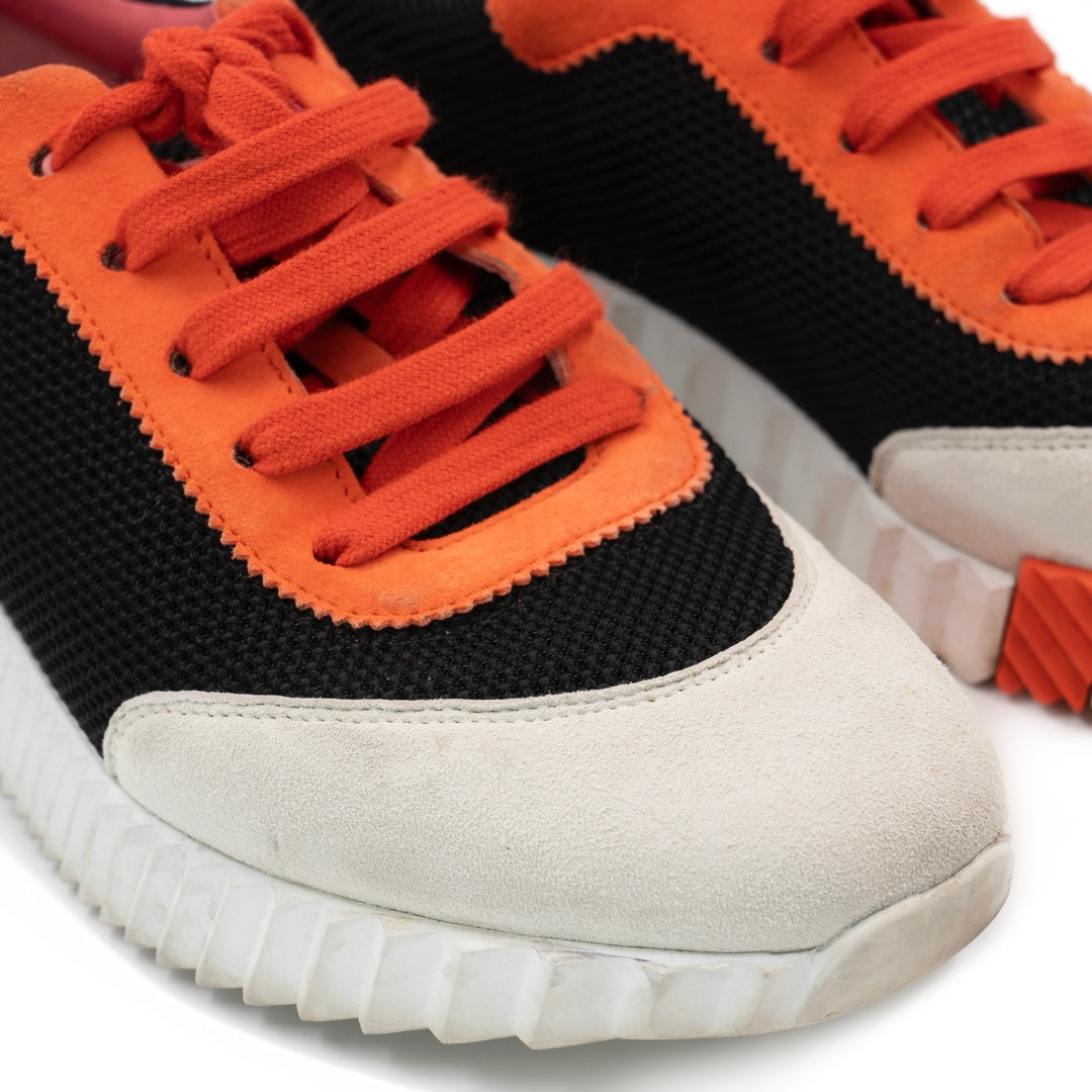 Hermès Bouncing Sneaker in Black Mesh and Suede Goatskin