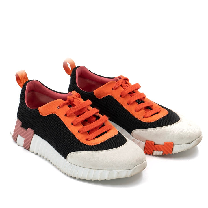 Hermès Bouncing Sneaker in Black Mesh and Suede Goatskin