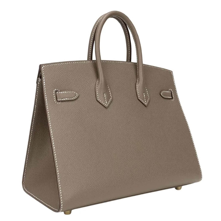 Hermès Birkin 25 Epsom Leather Bag in Etoupe with Gold Hardware