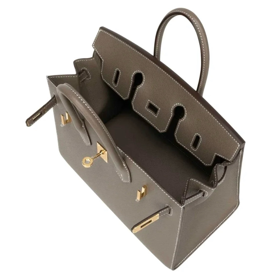 Hermès Birkin 25 Epsom Leather Bag in Etoupe with Gold Hardware