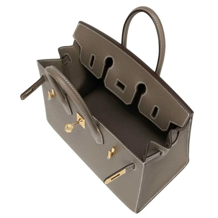 Hermès Birkin 25 Epsom Leather Bag in Etoupe with Gold Hardware