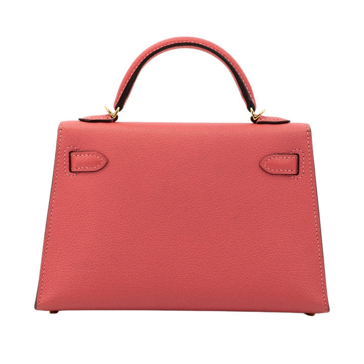 Hermès Mini Kelly Chevre Rose Lipstick Gold Hardware Bag