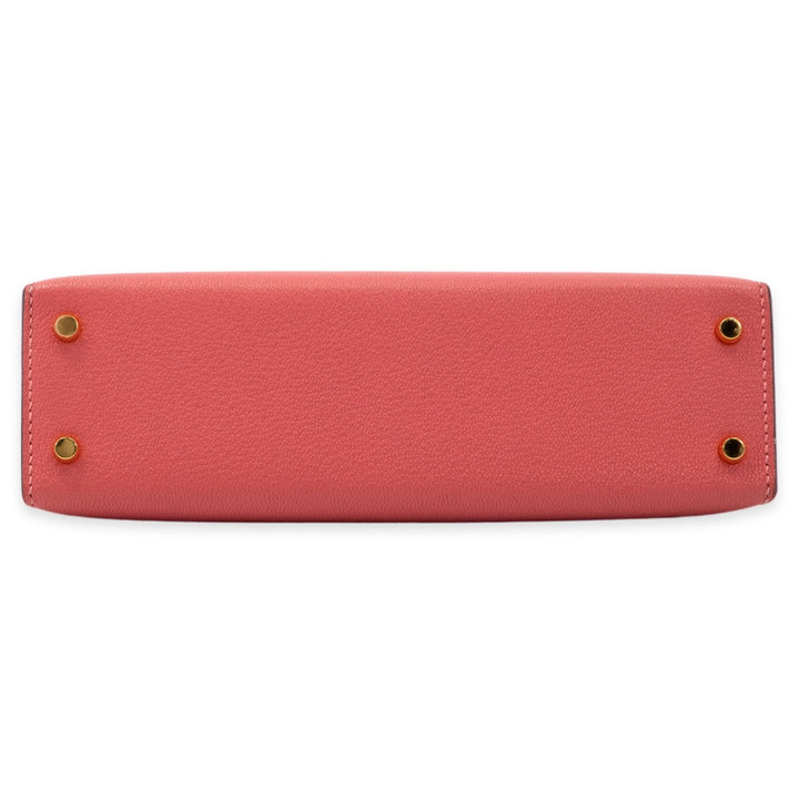 Hermès Mini Kelly Chevre Rose Lipstick Gold Hardware Bag