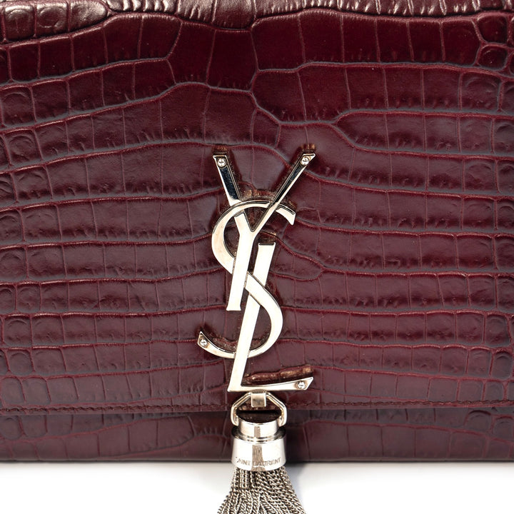 Saint Laurent Crocodile Embossed Kate Handbag