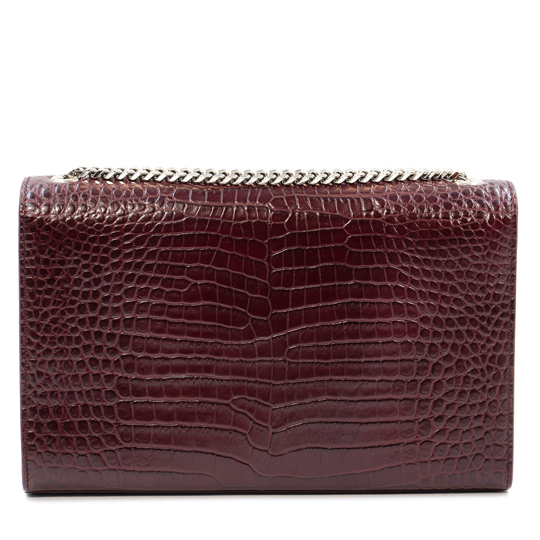 Saint Laurent Crocodile Embossed Kate Handbag