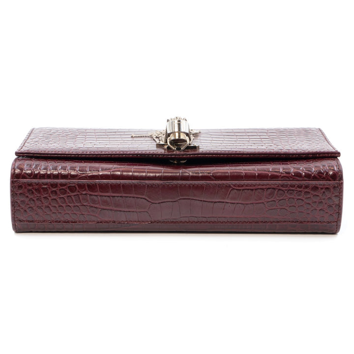 Saint Laurent Crocodile Embossed Kate Handbag