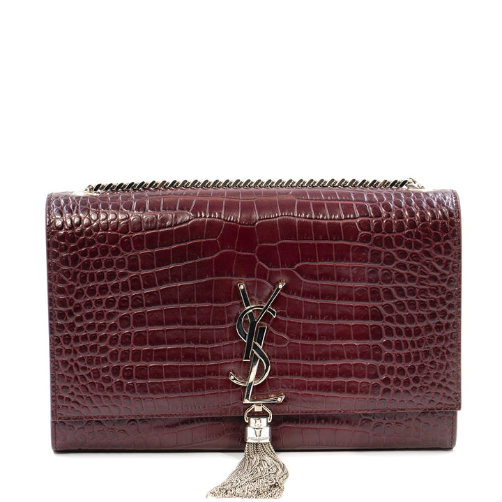 Saint Laurent Crocodile Embossed Kate Handbag