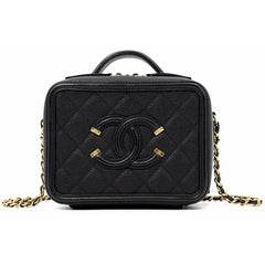 Chanel CC Filigree Vanity Shoulder Bag (Grained Calfskin) mini size