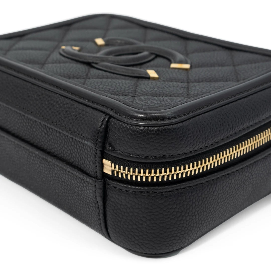 Chanel CC Filigree Vanity Shoulder Bag (Grained Calfskin) mini size